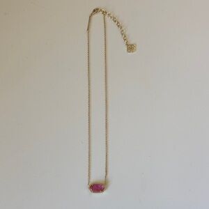 Kendra Scott Gold Necklace with Pink Gemstone